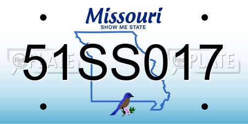 51SS017 Missouri License Plate