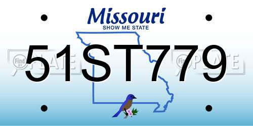 51ST779 Missouri License Plate