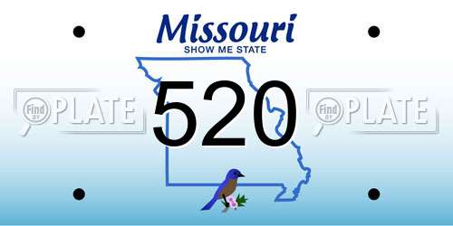 520 Missouri License Plate