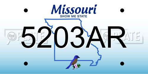 5203AR Missouri License Plate