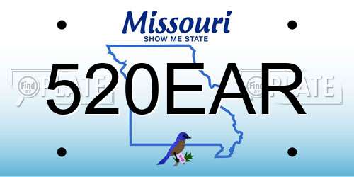 520EAR Missouri License Plate