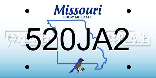520JA2 Missouri License Plate