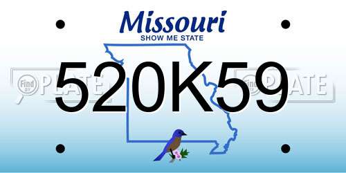 520K59 Missouri License Plate