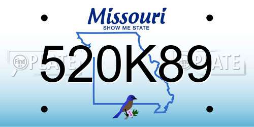 520K89 Missouri License Plate