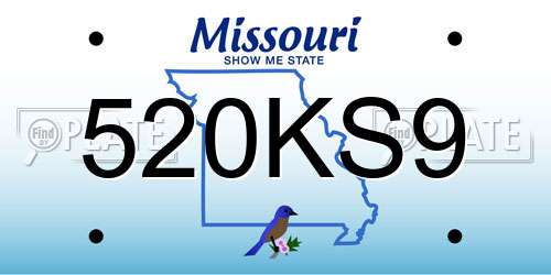 520KS9 Missouri License Plate