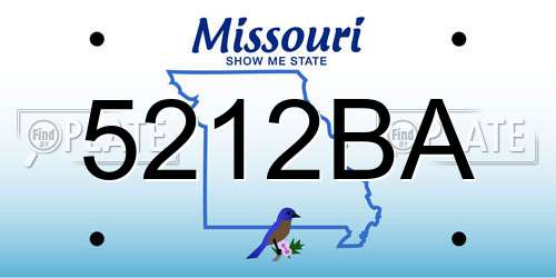 5212BA Missouri License Plate