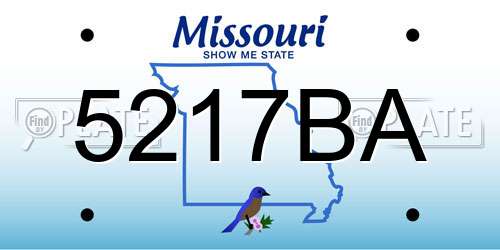 5217BA Missouri License Plate