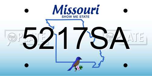 5217SA Missouri License Plate