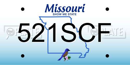 521SCF Missouri License Plate