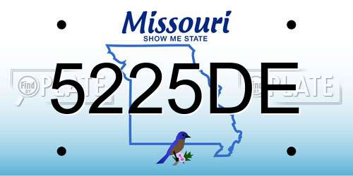 5225DE Missouri License Plate