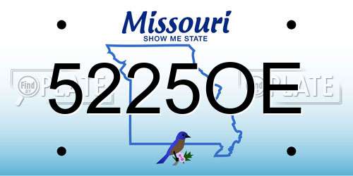 5225OE Missouri License Plate
