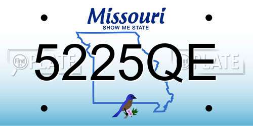 5225QE Missouri License Plate