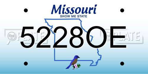 5228OE Missouri License Plate