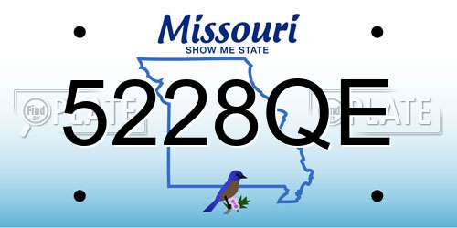 5228QE Missouri License Plate
