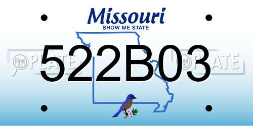522B03 Missouri License Plate