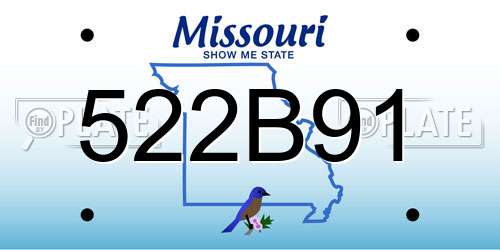 522B91 Missouri License Plate