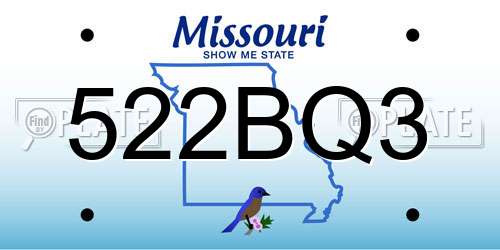 522BQ3 Missouri License Plate