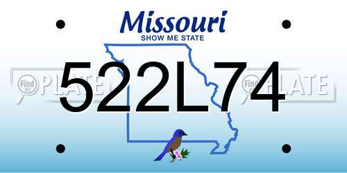 522L74 Missouri License Plate