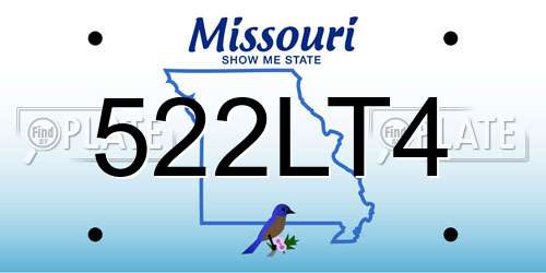 522LT4 Missouri License Plate