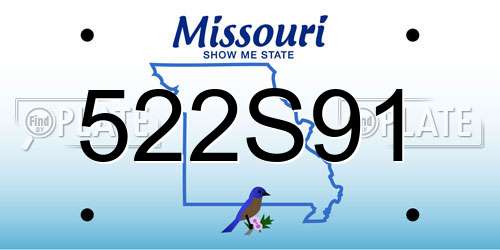 522S91 Missouri License Plate