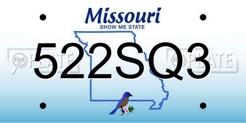 522SQ3 Missouri License Plate