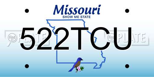 522TCU Missouri License Plate