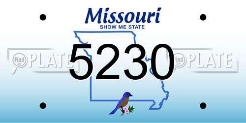 5230 Missouri License Plate