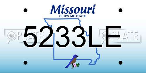 5233LE Missouri License Plate