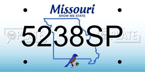 5238SP Missouri License Plate