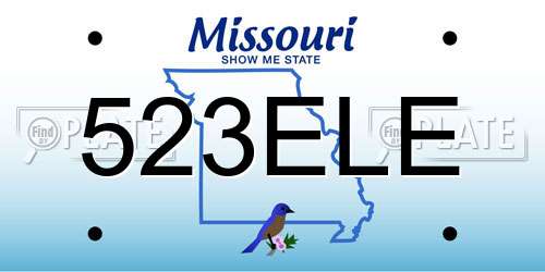 523ELE Missouri License Plate