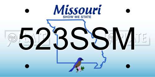 523SSM Missouri License Plate