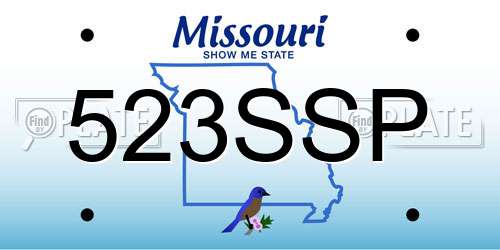 523SSP Missouri License Plate