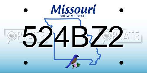 524BZ2 Missouri License Plate