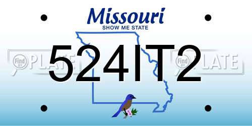 524IT2 Missouri License Plate