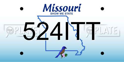 524ITT Missouri License Plate