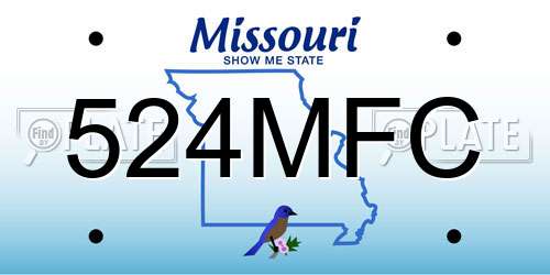524MFC Missouri License Plate