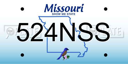 524NSS Missouri License Plate