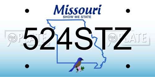 524STZ Missouri License Plate