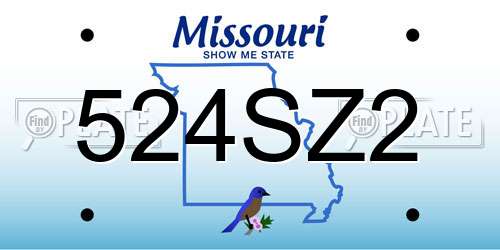 524SZ2 Missouri License Plate