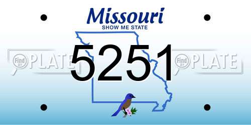 5251 Missouri License Plate