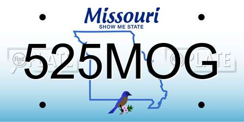 525MOG Missouri License Plate