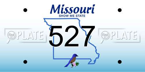 527 Missouri License Plate
