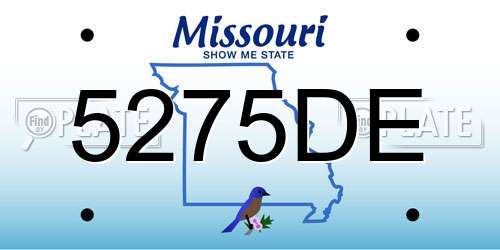 5275DE Missouri License Plate