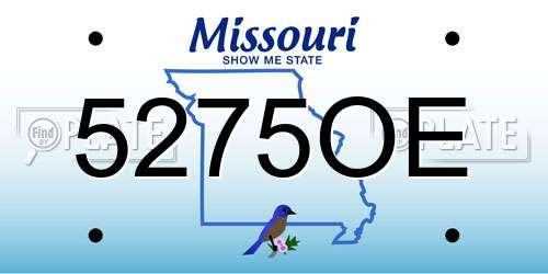 5275OE Missouri License Plate