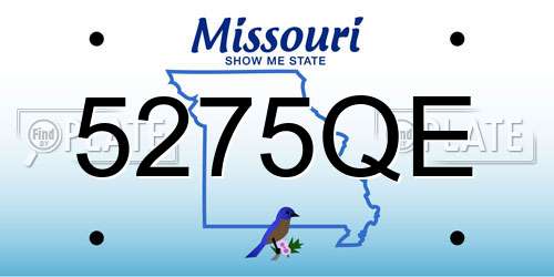 5275QE Missouri License Plate