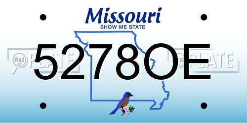 5278OE Missouri License Plate