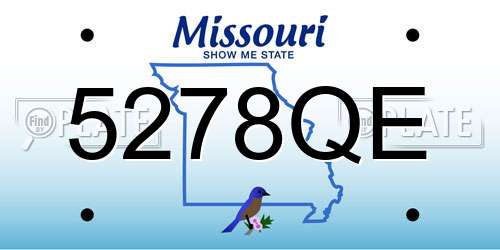 5278QE Missouri License Plate