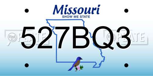 527BQ3 Missouri License Plate