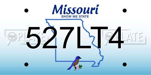 527LT4 Missouri License Plate