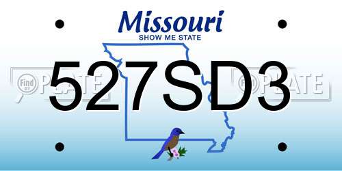 527SD3 Missouri License Plate